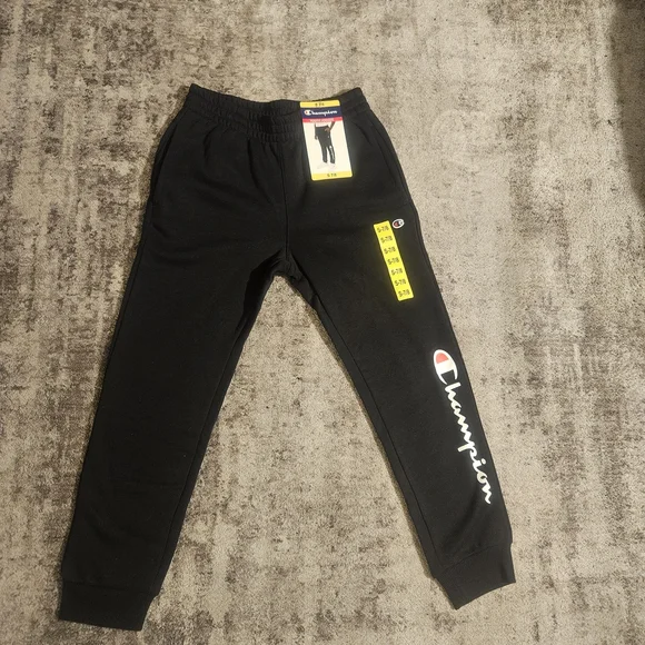 Champion Kids Black Fleece Sweatpants with Logo - Picture 1 of 6